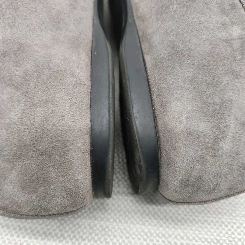Birdies Size 8 Gray Leather  Suede Flats Loafer Slip On Women Comfort Shoes
